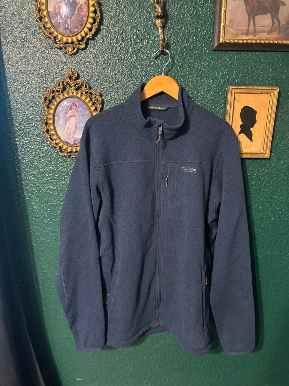 Sitka Gear Mens L Fortitude Full Zip Eclipse Navy Blue Long Sleeve Hunt Nature